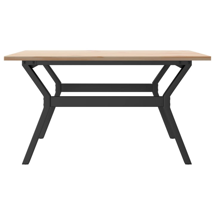 sofabord 80x80x45 cm Y-stel massivt fyrretræ og stål