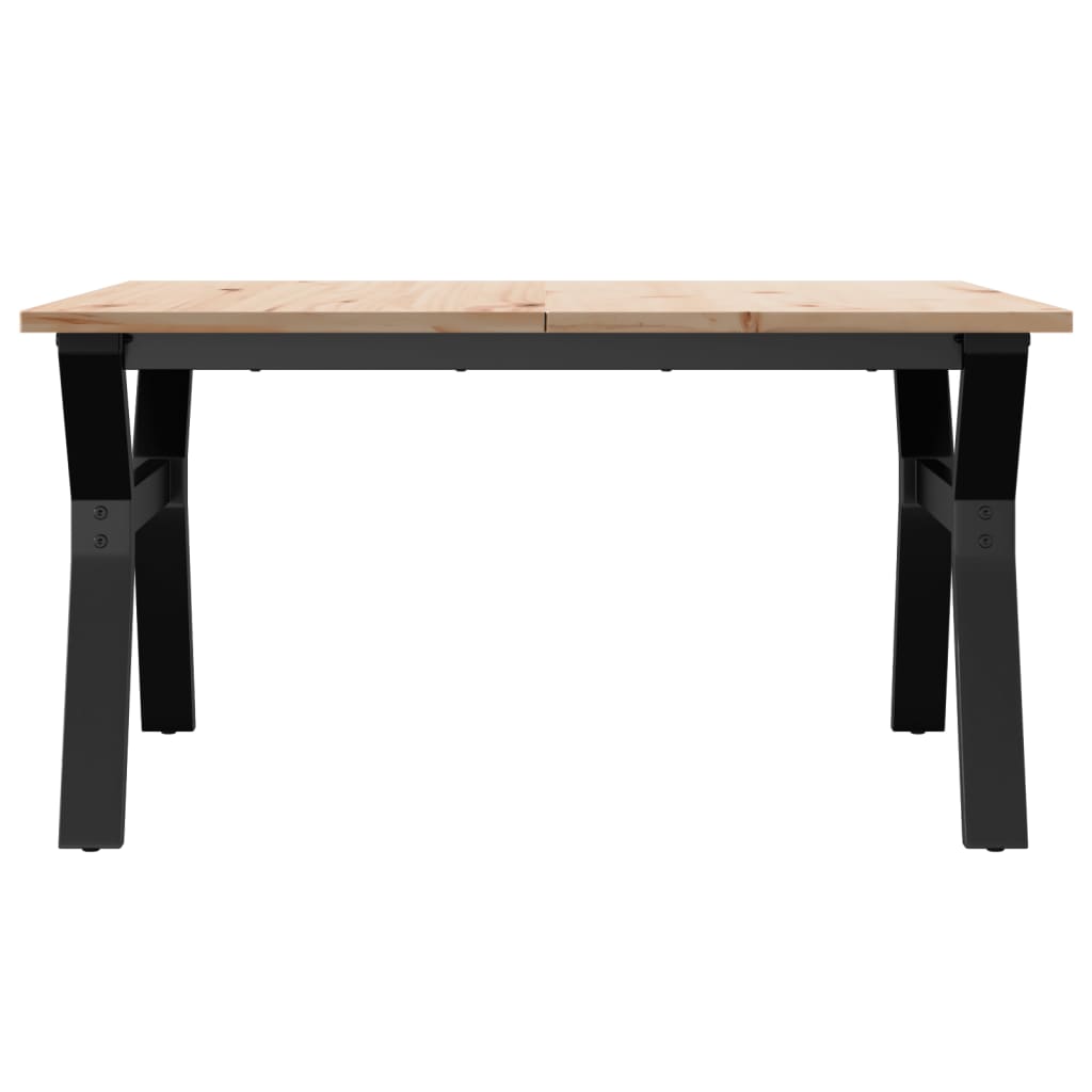 sofabord 90x90x45 cm Y-stel massivt fyrretræ og stål