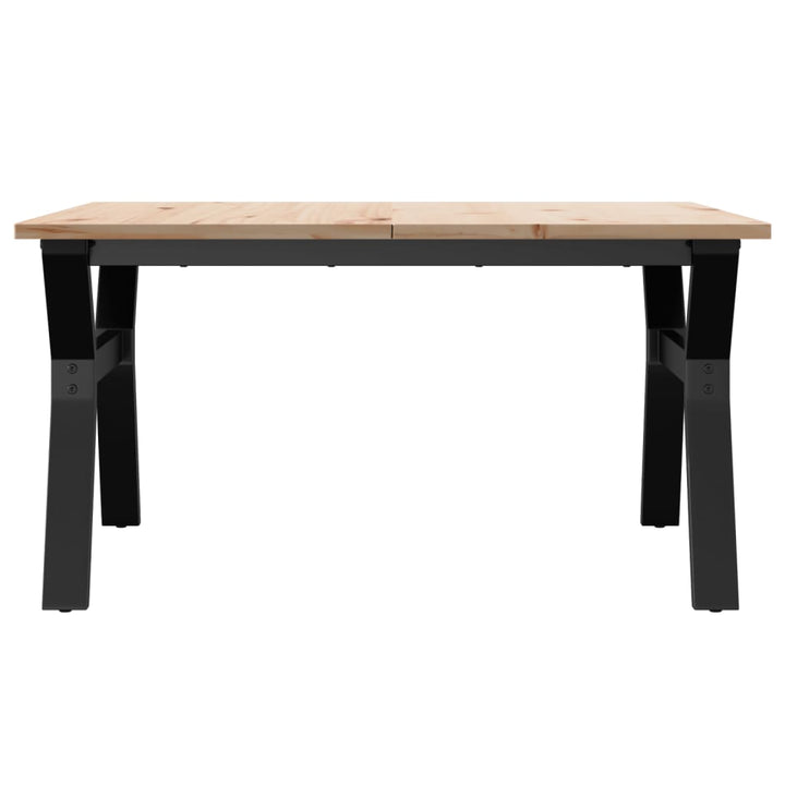 sofabord 90x90x45 cm Y-stel massivt fyrretræ og stål