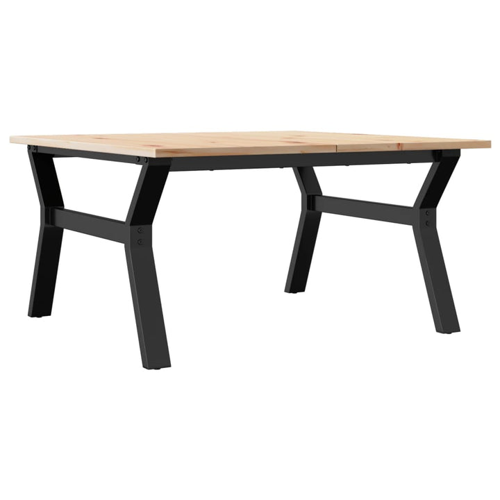 sofabord 90x90x45 cm Y-stel massivt fyrretræ og stål
