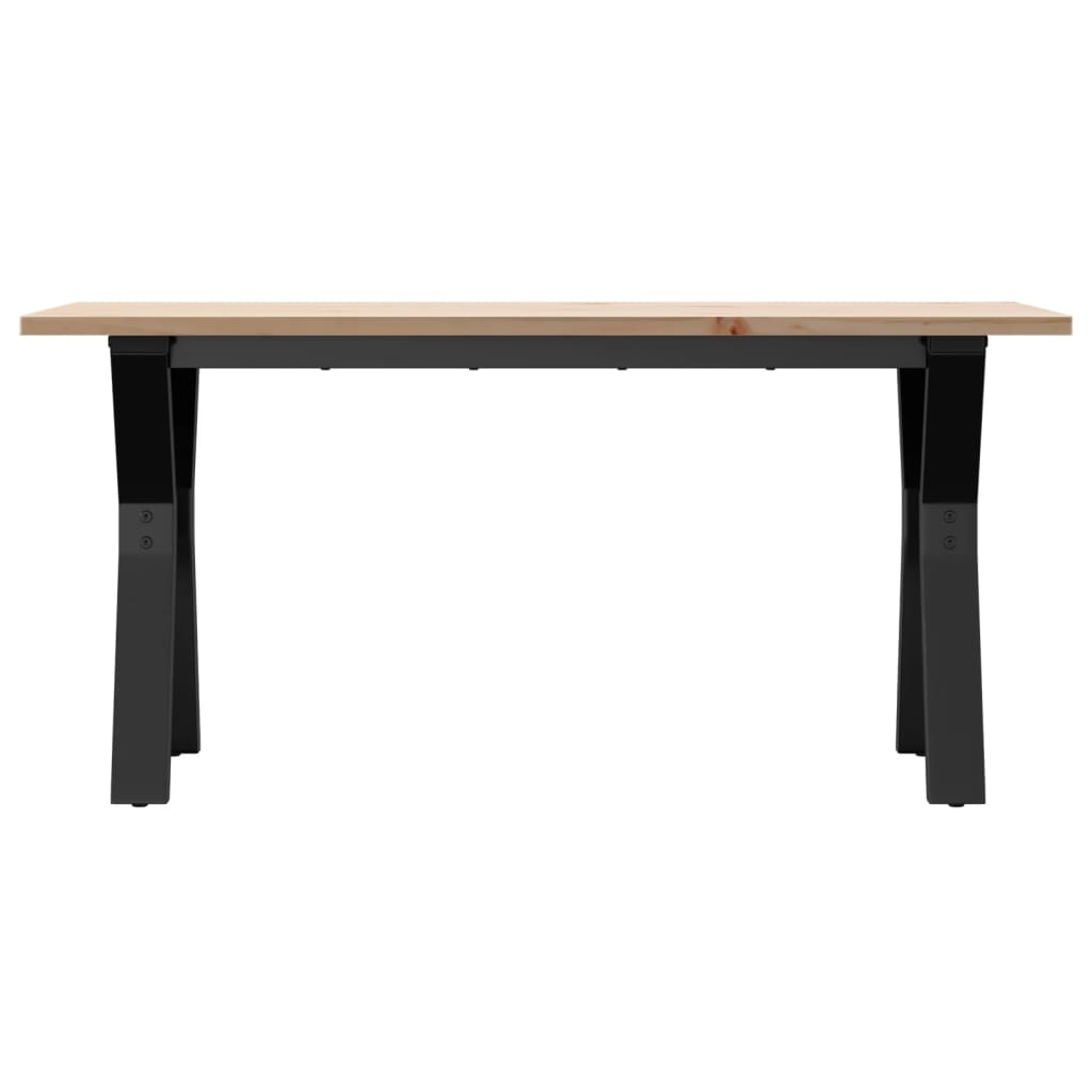 sofabord 100x50x45 cm Y-stel massivt fyrretræ og stål