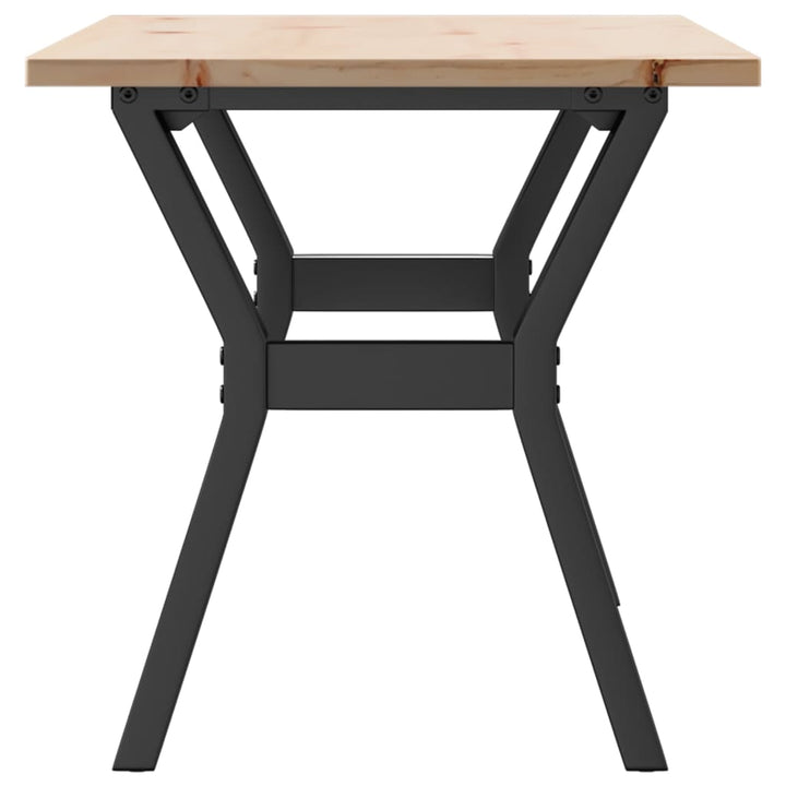 sofabord 100x50x45 cm Y-stel massivt fyrretræ og stål