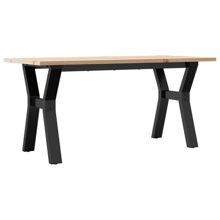 sofabord 100x50x45 cm Y-stel massivt fyrretræ og stål