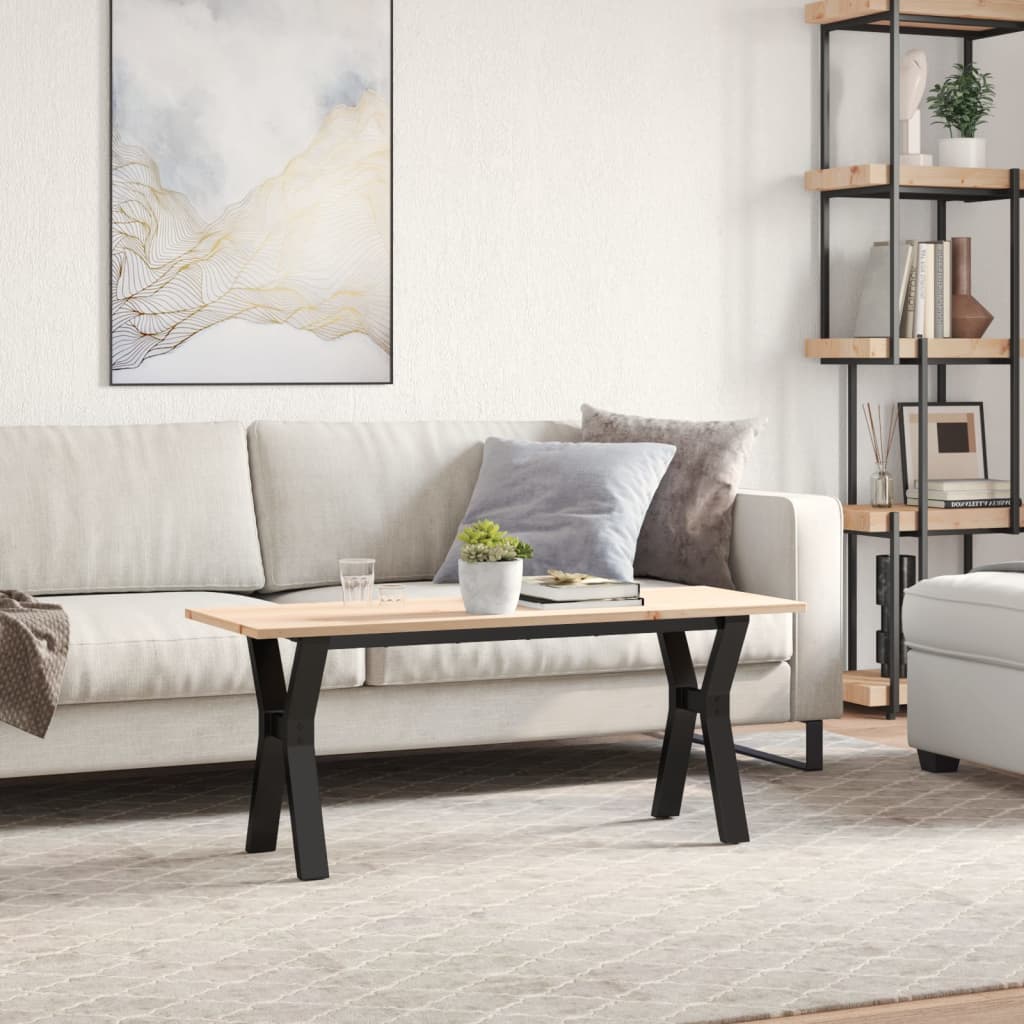 sofabord 110x40x45 cm Y-stel massivt fyrretræ og stål