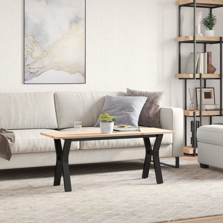 sofabord 110x40x45 cm Y-stel massivt fyrretræ og stål