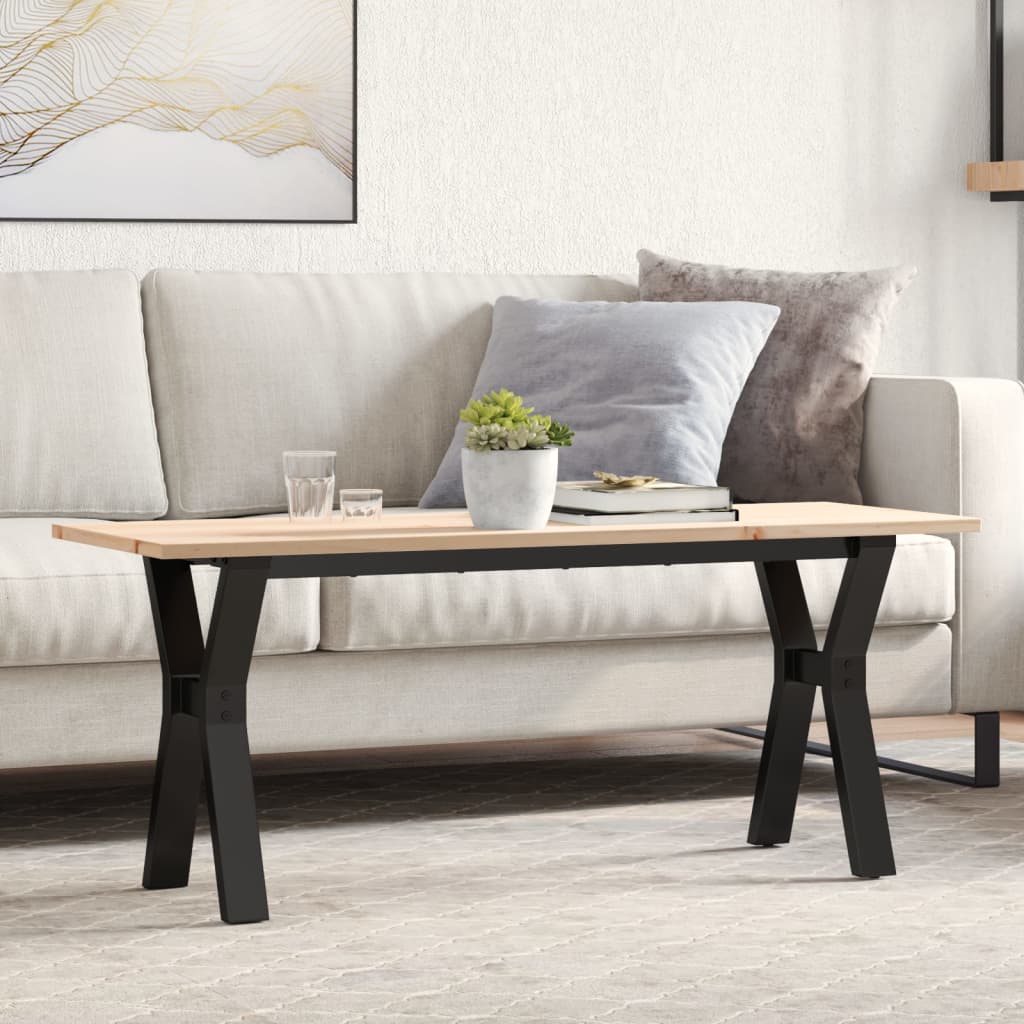 sofabord 110x40x45 cm Y-stel massivt fyrretræ og stål