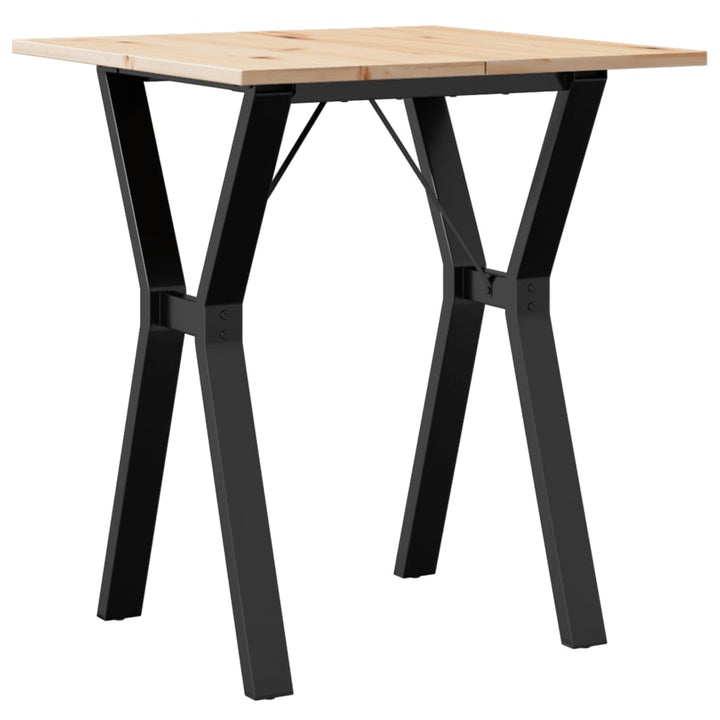 spisebord 60x60x75 cm Y-stel massivt fyrretræ og stål