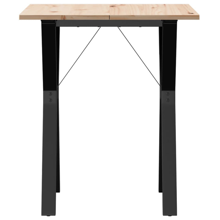 spisebord 70x70x75 cm Y-stel massivt fyrretræ og stål