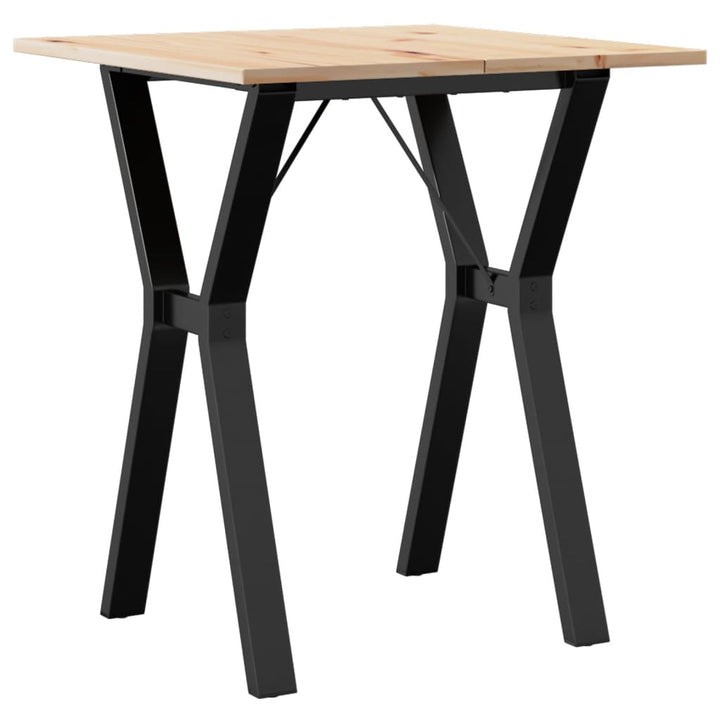 spisebord 70x70x75 cm Y-stel massivt fyrretræ og stål