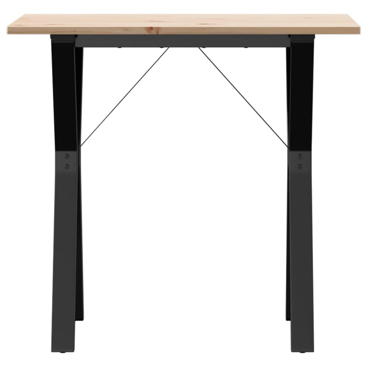 spisebord 80x50x75 cm Y-stel massivt fyrretræ og stål