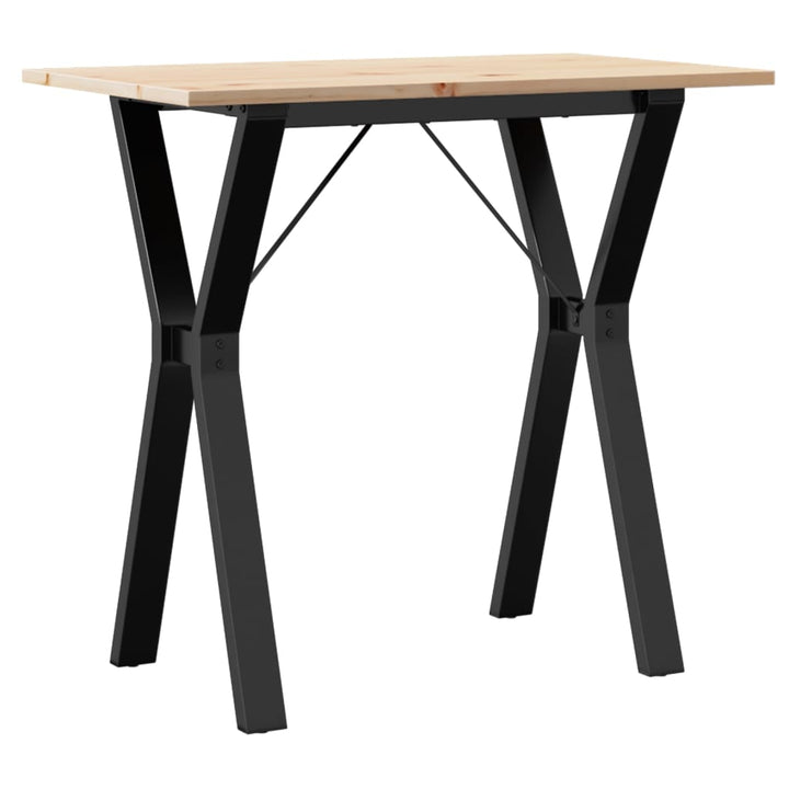 spisebord 80x50x75 cm Y-stel massivt fyrretræ og stål