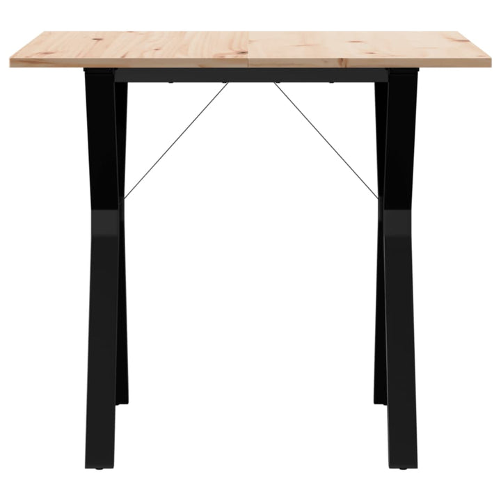 spisebord 90x90x75 cm Y-stel massivt fyrretræ og stål