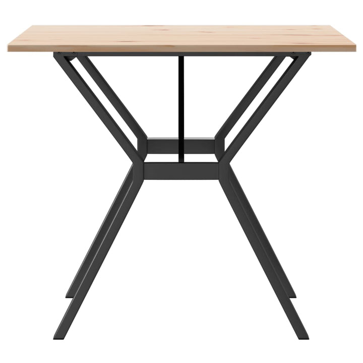 spisebord 90x90x75 cm Y-stel massivt fyrretræ og stål