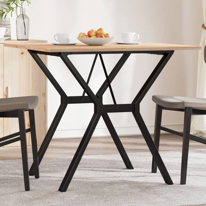 spisebord 90x90x75 cm Y-stel massivt fyrretræ og stål