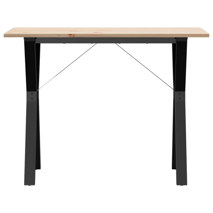 spisebord 100x50x75 cm Y-stel massivt fyrretræ og stål