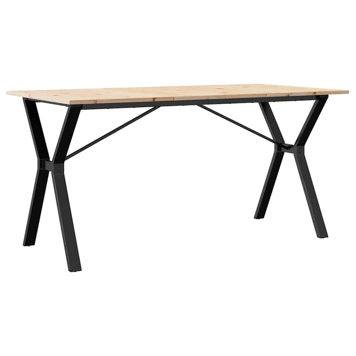 spisebord 140x80x75 cm Y-stel massivt fyrretræ og stål