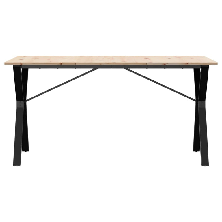 spisebord 160x80x75 cm Y-stel massivt fyrretræ og stål