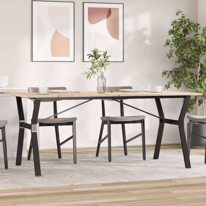 spisebord 180x90x75 cm Y-stel massivt fyrretræ og stål