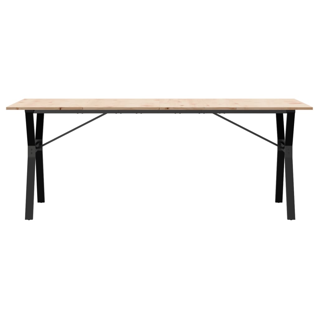 spisebord 200x100x75 cm Y-stel massivt fyrretræ og stål