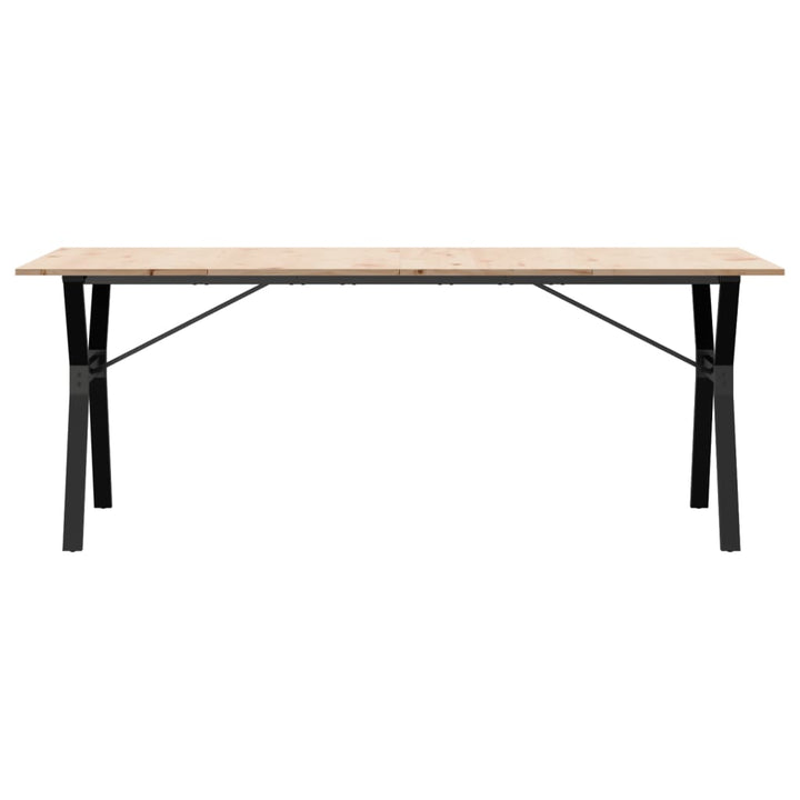 spisebord 200x100x75 cm Y-stel massivt fyrretræ og stål