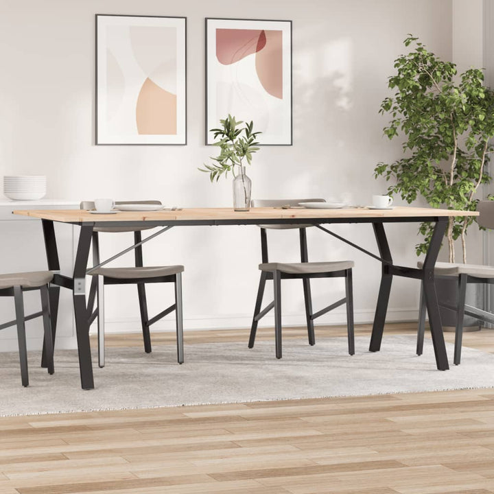 spisebord 200x100x75 cm Y-stel massivt fyrretræ og stål
