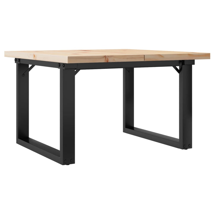 sofabord 70x70x40,5 cm O-stel massivt fyrretræ og stål