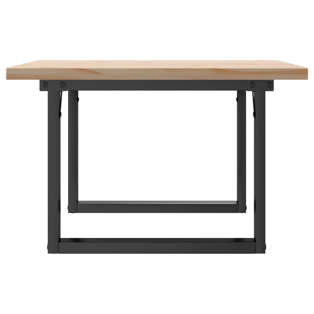 sofabord 70x70x40,5 cm O-stel massivt fyrretræ og stål