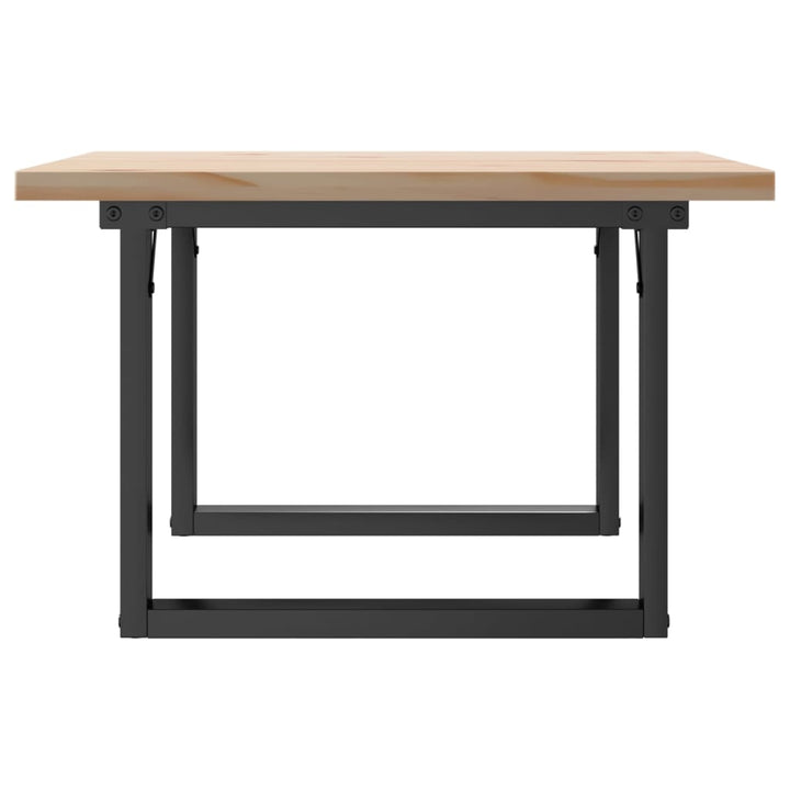 sofabord 70x70x40,5 cm O-stel massivt fyrretræ og stål