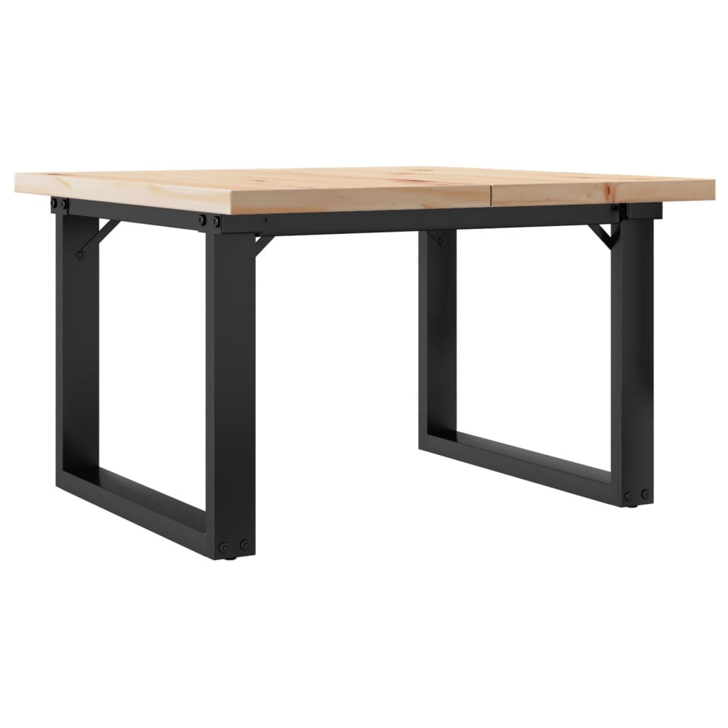 sofabord 70x70x40,5 cm O-stel massivt fyrretræ og stål