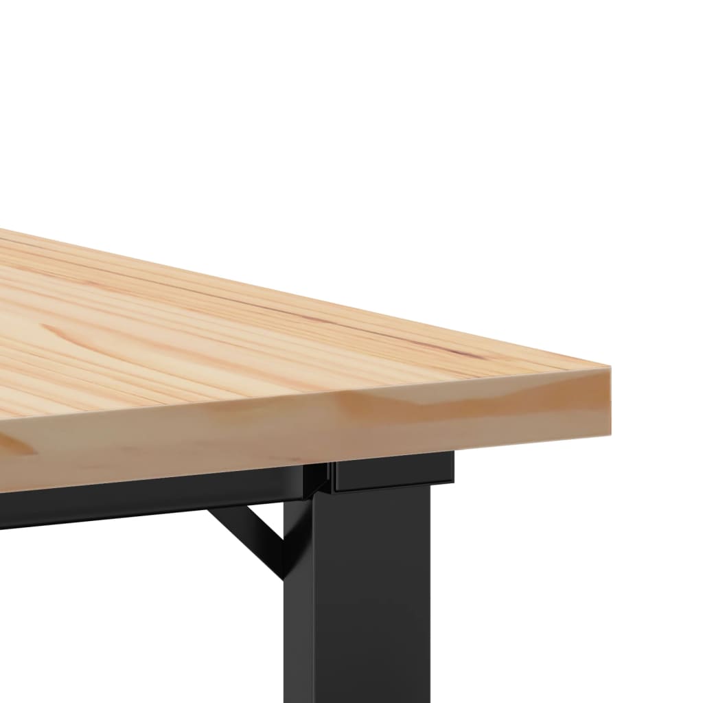 sofabord 70x70x40,5 cm O-stel massivt fyrretræ og stål