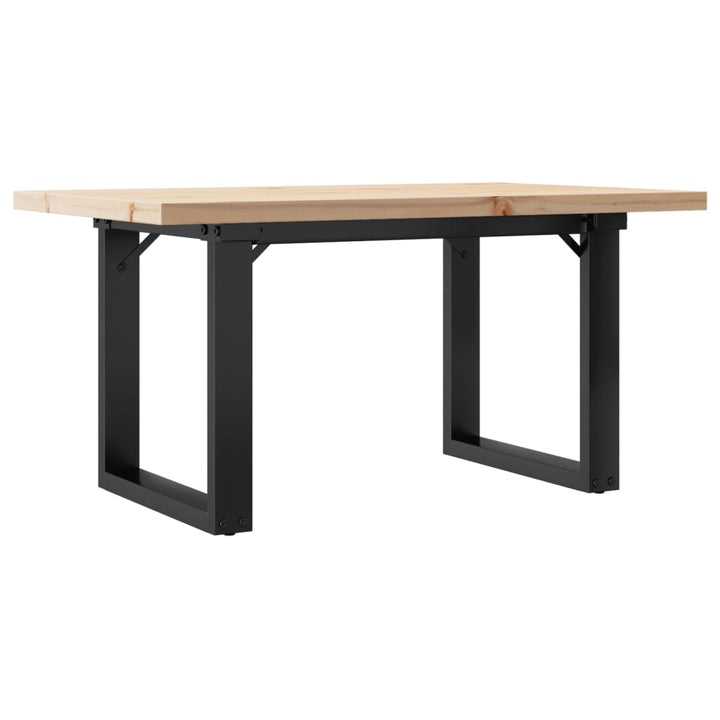 sofabord 80x50x40,5 cm O-stel massivt fyrretræ og stål