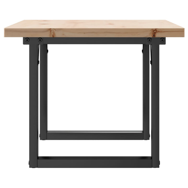 sofabord 80x50x40,5 cm O-stel massivt fyrretræ og stål
