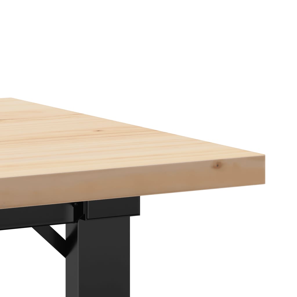 sofabord 80x50x40,5 cm O-stel massivt fyrretræ og stål
