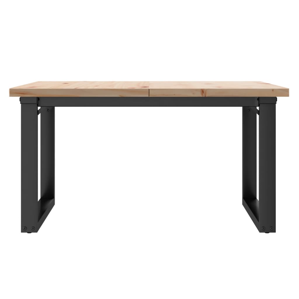 sofabord 80x80x45,5 cm O-stel massivt fyrretræ og stål