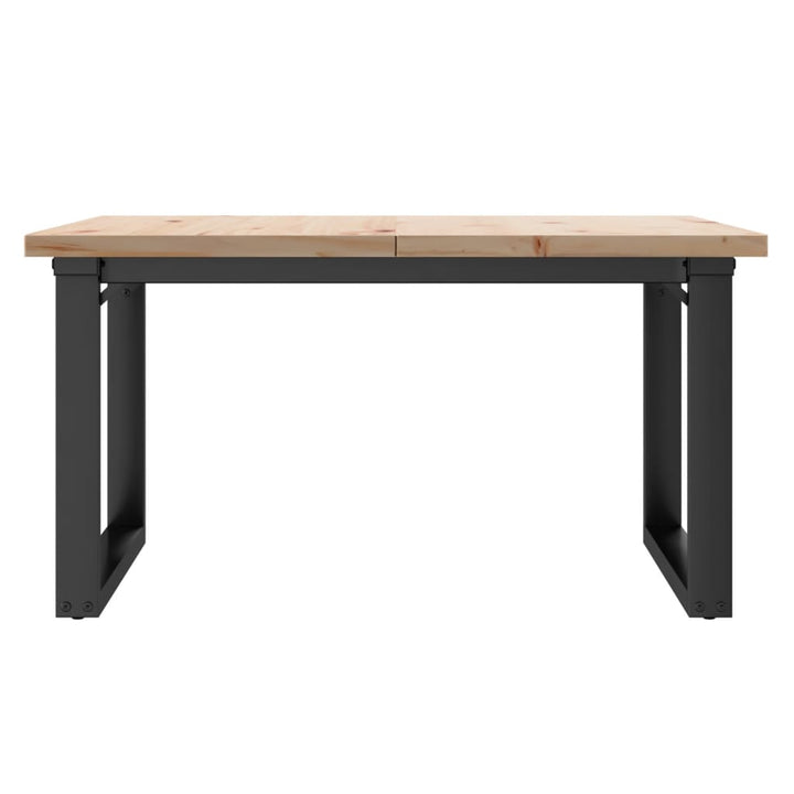 sofabord 80x80x45,5 cm O-stel massivt fyrretræ og stål