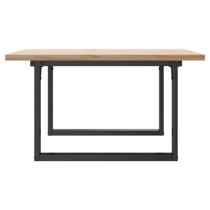 sofabord 80x80x45,5 cm O-stel massivt fyrretræ og stål