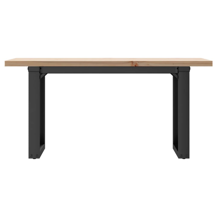 sofabord 90x40x45,5 cm O-stel massivt fyrretræ og stål