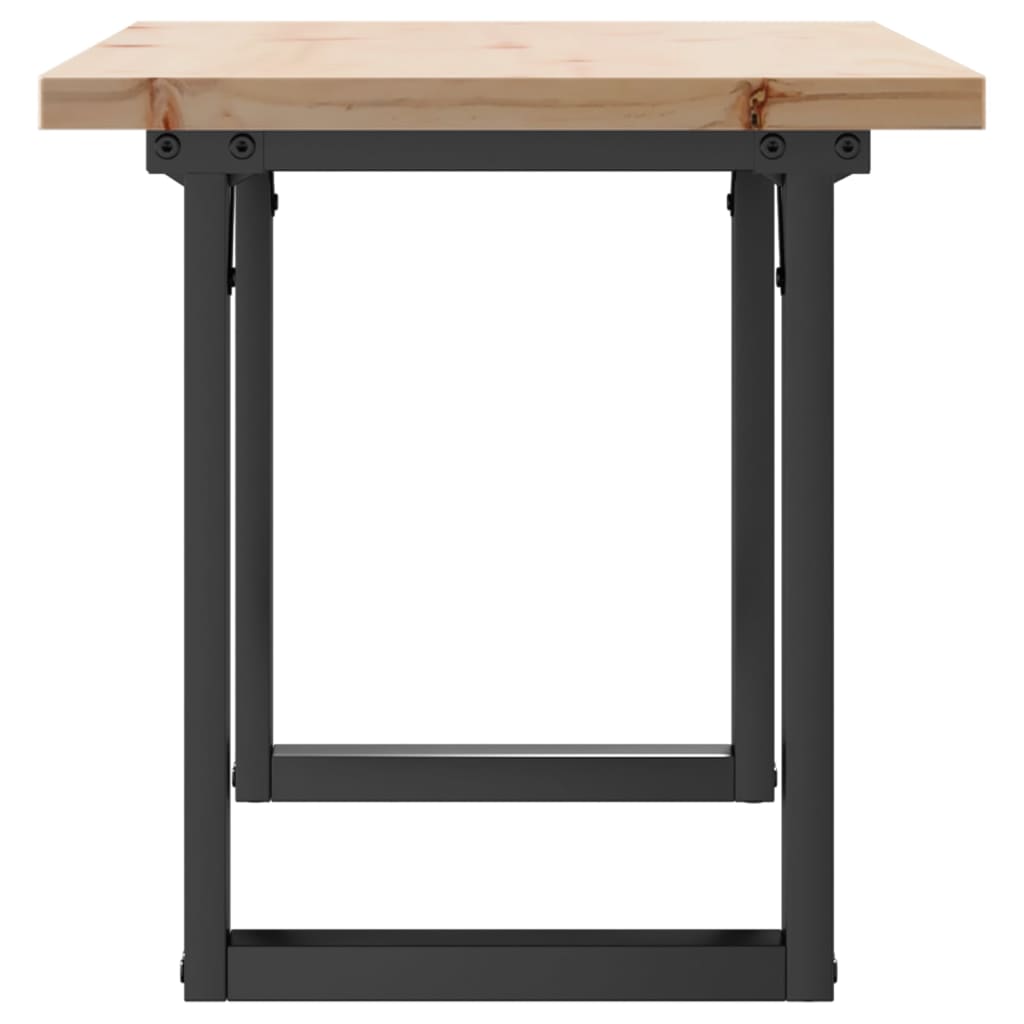 sofabord 90x40x45,5 cm O-stel massivt fyrretræ og stål