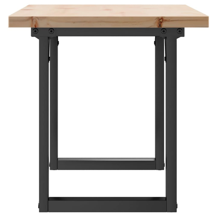 sofabord 90x40x45,5 cm O-stel massivt fyrretræ og stål
