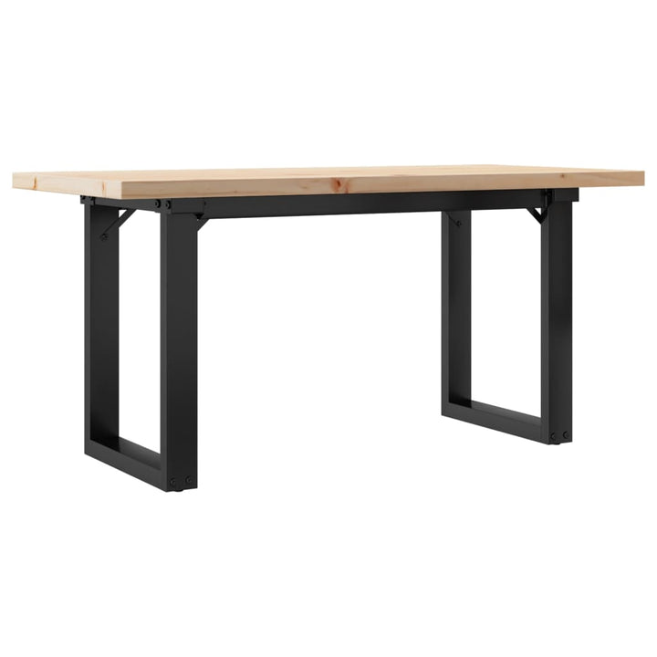sofabord 90x40x45,5 cm O-stel massivt fyrretræ og stål