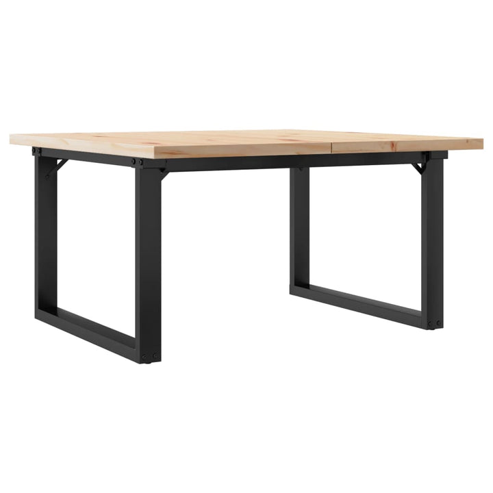 sofabord 90x90x45,5 cm O-stel massivt fyrretræ og stål