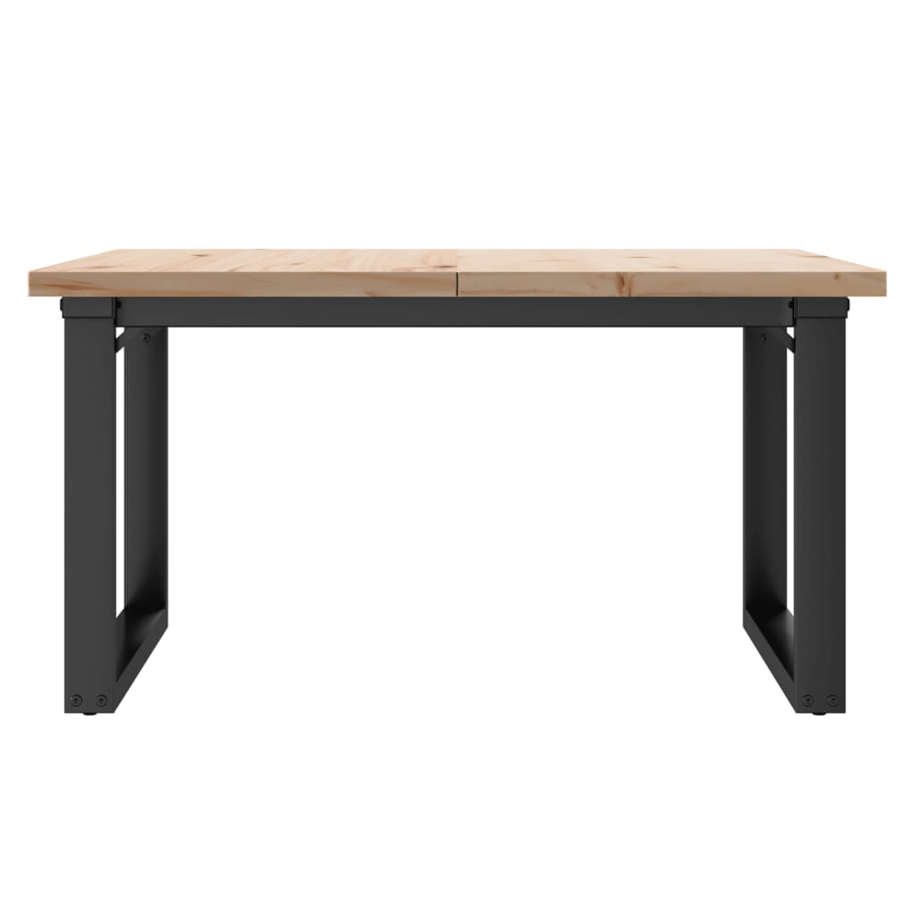 sofabord 90x90x45,5 cm O-stel massivt fyrretræ og stål