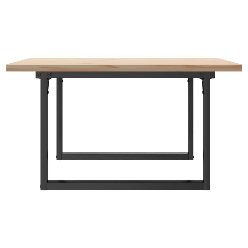 sofabord 90x90x45,5 cm O-stel massivt fyrretræ og stål