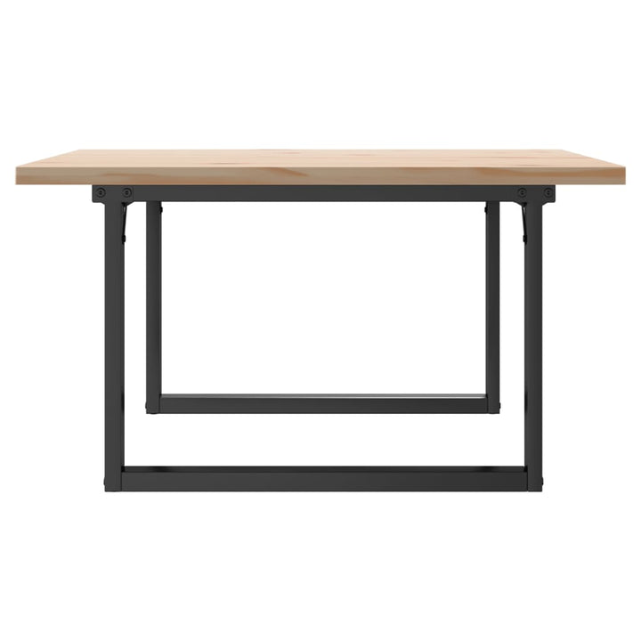 sofabord 90x90x45,5 cm O-stel massivt fyrretræ og stål