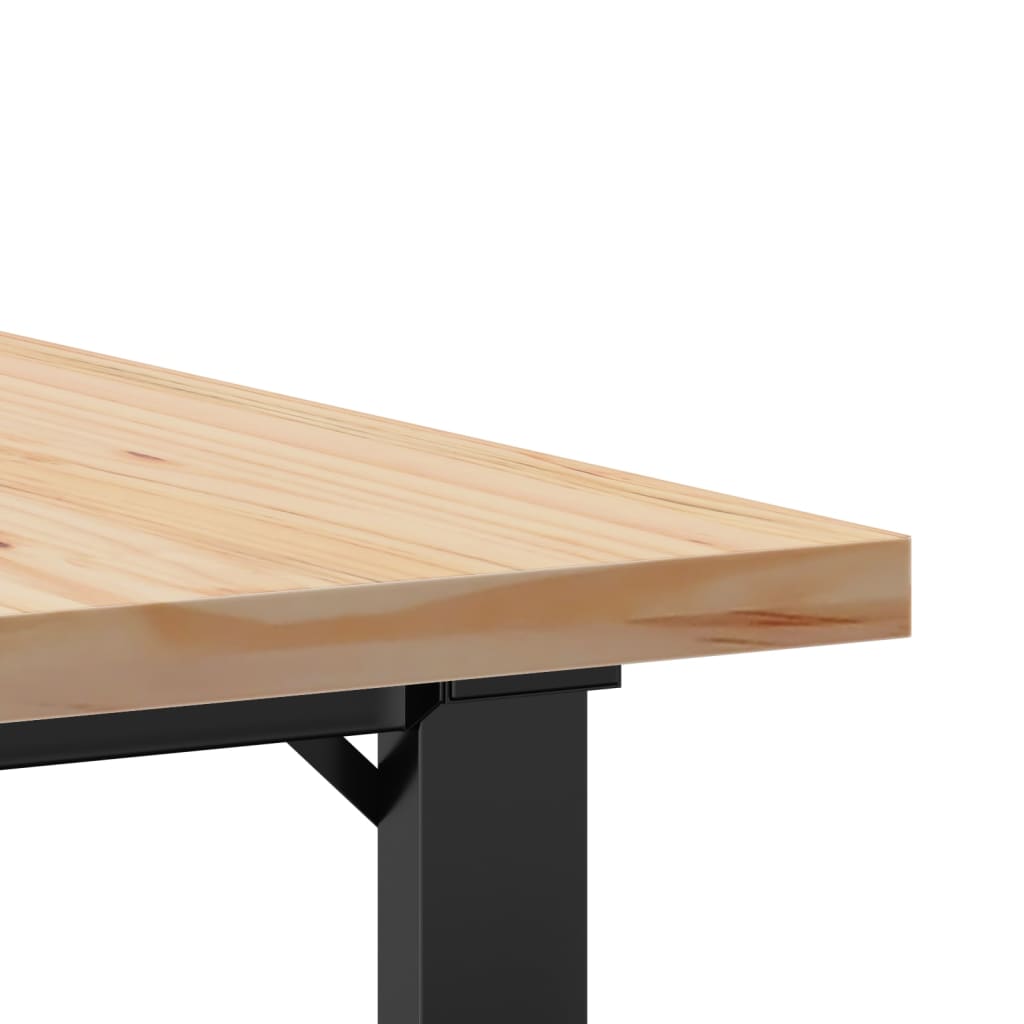 sofabord 90x90x45,5 cm O-stel massivt fyrretræ og stål