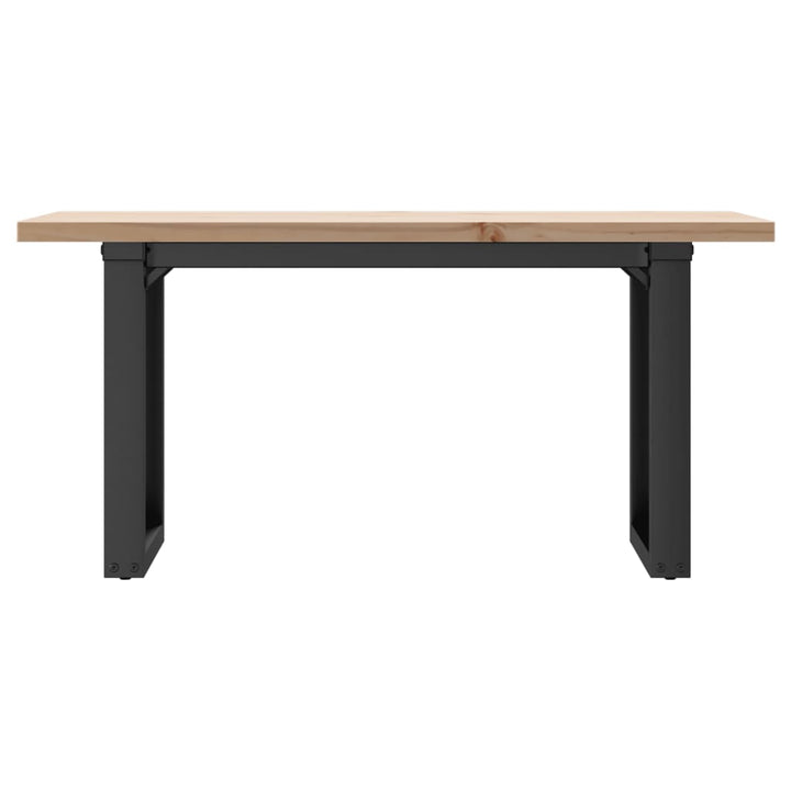 sofabord 100x50x45,5 cm O-stel massivt fyrretræ og stål