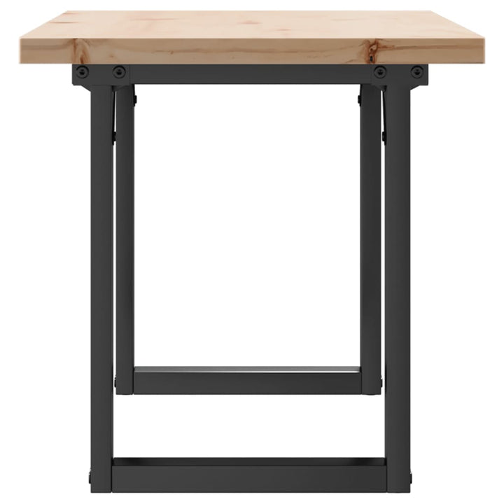 sofabord 100x50x45,5 cm O-stel massivt fyrretræ og stål