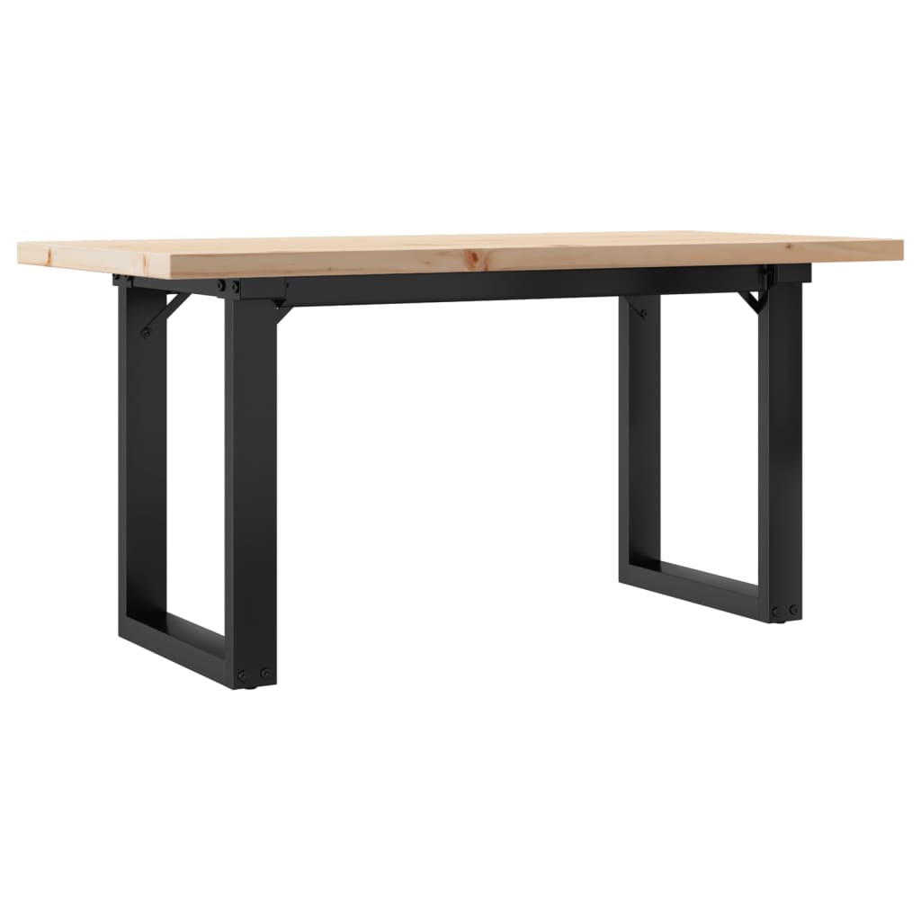 sofabord 100x50x45,5 cm O-stel massivt fyrretræ og stål