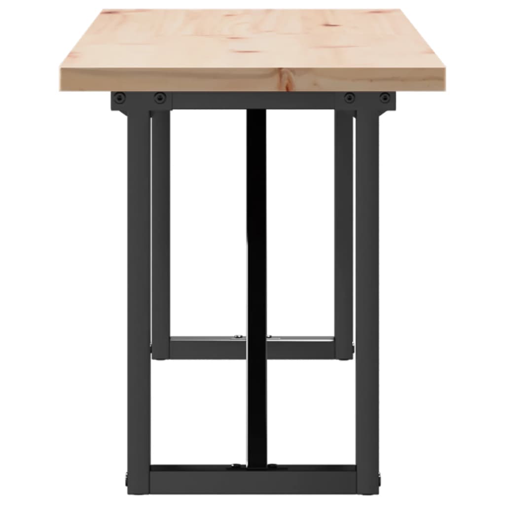 sofabord 160x40x45,5 cm O-stel massivt fyrretræ og stål
