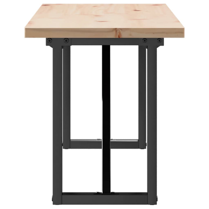 sofabord 160x40x45,5 cm O-stel massivt fyrretræ og stål